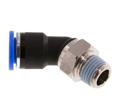 10mm x R1/4'' 45 graden L-verbinding Messing/PA 66 Insteekfitting Buitendraad NBR [2 Stuks]