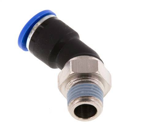10mm x R1/4'' 45 graden L-verbinding Messing/PA 66 Insteekfitting Buitendraad NBR [2 Stuks]