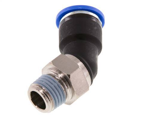 10mm x R1/4'' 45 graden L-verbinding Messing/PA 66 Insteekfitting Buitendraad NBR [2 Stuks]