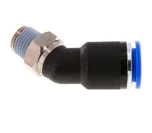 12mm x R1/4'' 45 graden L-verbinding Messing/PA 66 Insteekfitting Buitendraad NBR [2 Stuks]