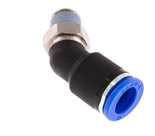 12mm x R1/4'' 45 graden L-verbinding Messing/PA 66 Insteekfitting Buitendraad NBR [2 Stuks]