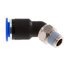 12mm x R1/4'' 45 graden L-verbinding Messing/PA 66 Insteekfitting Buitendraad NBR [2 Stuks]