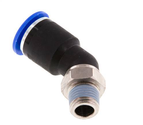 12mm x R1/4'' 45 graden L-verbinding Messing/PA 66 Insteekfitting Buitendraad NBR [2 Stuks]