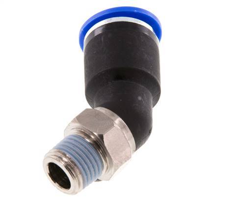 12mm x R1/4'' 45 graden L-verbinding Messing/PA 66 Insteekfitting Buitendraad NBR [2 Stuks]