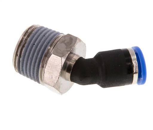 6mm x R3/8'' 45 graden L-verbinding Messing/PA 66 Insteekfitting Buitendraad NBR [2 Stuks]