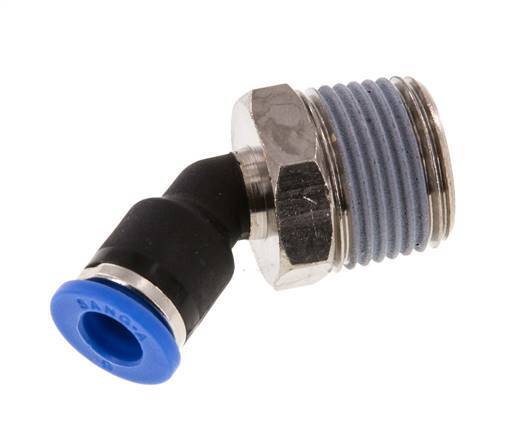 6mm x R3/8'' 45 graden L-verbinding Messing/PA 66 Insteekfitting Buitendraad NBR [2 Stuks]