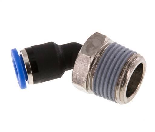 6mm x R3/8'' 45 graden L-verbinding Messing/PA 66 Insteekfitting Buitendraad NBR [2 Stuks]