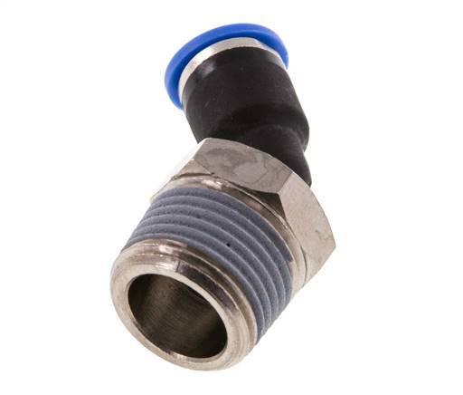 6mm x R3/8'' 45 graden L-verbinding Messing/PA 66 Insteekfitting Buitendraad NBR [2 Stuks]
