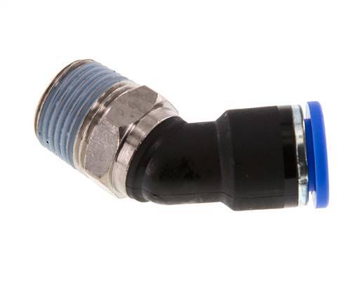10mm x R3/8'' 45 graden L-verbinding Messing/PA 66 Insteekfitting Buitendraad NBR [2 Stuks]
