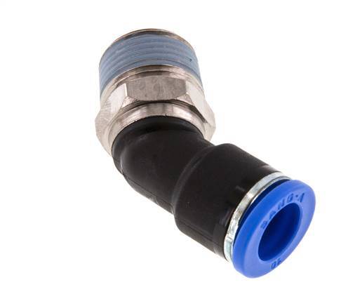 10mm x R3/8'' 45 graden L-verbinding Messing/PA 66 Insteekfitting Buitendraad NBR [2 Stuks]