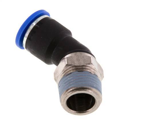 10mm x R3/8'' 45 graden L-verbinding Messing/PA 66 Insteekfitting Buitendraad NBR [2 Stuks]