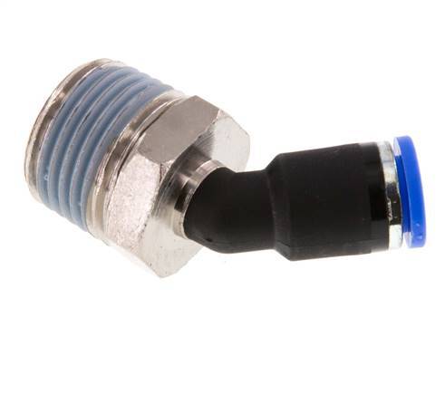 8mm x R1/2'' 45 graden L-verbinding Messing/PA 66 Insteekfitting Buitendraad NBR [2 Stuks]