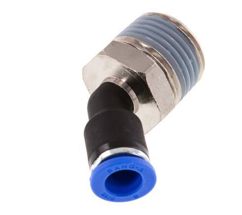 8mm x R1/2'' 45 graden L-verbinding Messing/PA 66 Insteekfitting Buitendraad NBR [2 Stuks]