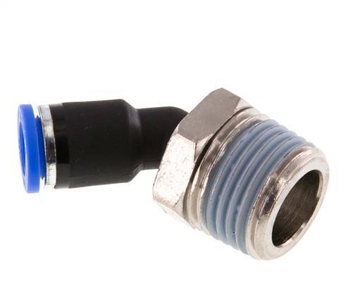 8mm x R1/2'' 45 graden L-verbinding Messing/PA 66 Insteekfitting Buitendraad NBR [2 Stuks]