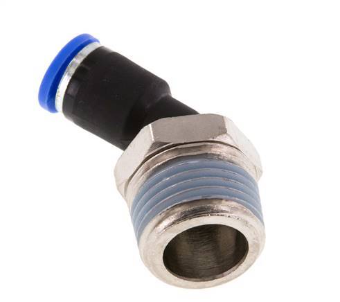 8mm x R1/2'' 45 graden L-verbinding Messing/PA 66 Insteekfitting Buitendraad NBR [2 Stuks]