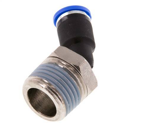 8mm x R1/2'' 45 graden L-verbinding Messing/PA 66 Insteekfitting Buitendraad NBR [2 Stuks]