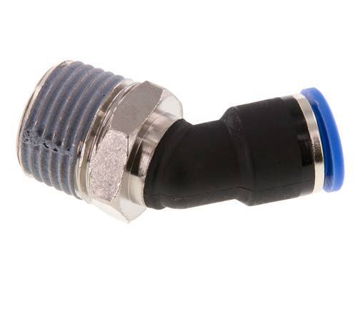 10mm x R1/2'' 45 graden L-verbinding Messing/PA 66 Insteekfitting Buitendraad NBR [2 Stuks]