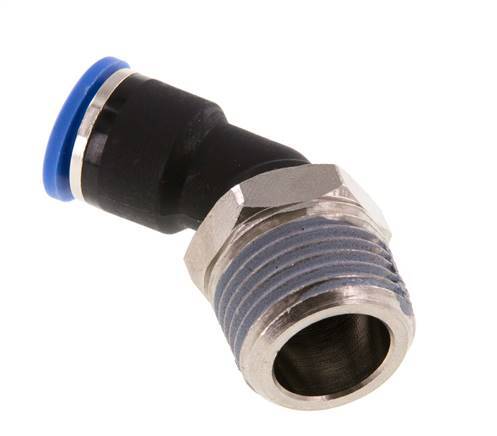 10mm x R1/2'' 45 graden L-verbinding Messing/PA 66 Insteekfitting Buitendraad NBR [2 Stuks]