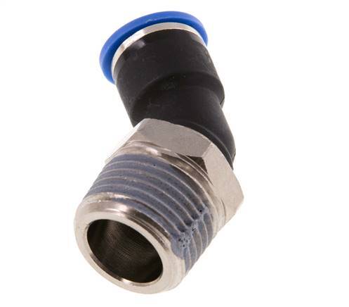 10mm x R1/2'' 45 graden L-verbinding Messing/PA 66 Insteekfitting Buitendraad NBR [2 Stuks]