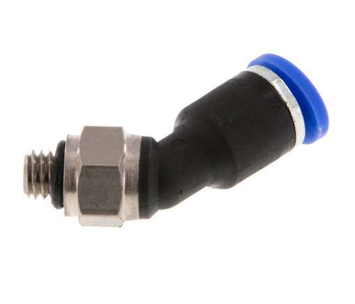 4mm x M 5 45deg Elbow Push-in Fitting with Male Threads Brass/PA 66 NBR [2 Pieces]