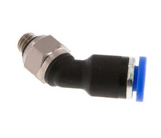 4mm x M 5 45 graden L-verbinding Messing/PA 66 Insteekfitting Buitendraad NBR [2 Stuks]