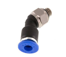 4mm x M 5 45 graden L-verbinding Messing/PA 66 Insteekfitting Buitendraad NBR [2 Stuks]