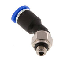 4mm x M 5 45 graden L-verbinding Messing/PA 66 Insteekfitting Buitendraad NBR [2 Stuks]