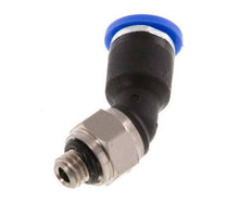 4mm x M 5 45 graden L-verbinding Messing/PA 66 Insteekfitting Buitendraad NBR [2 Stuks]