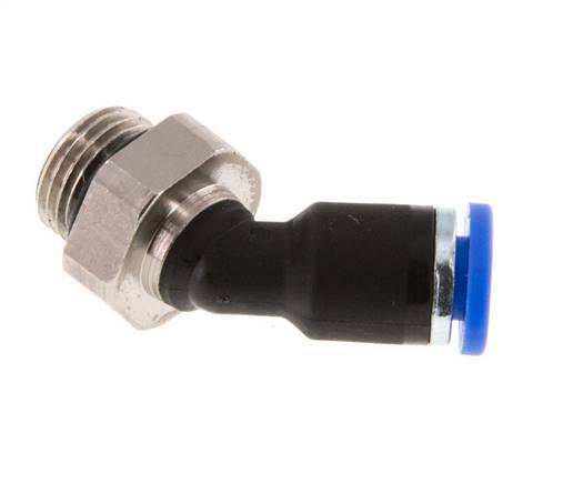 4mm x G1/8'' 45 graden L-verbinding Messing/PA 66 Insteekfitting Buitendraad NBR [2 Stuks]