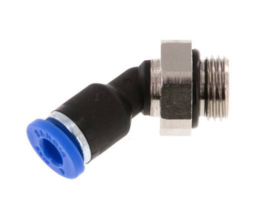 4mm x G1/8'' 45 graden L-verbinding Messing/PA 66 Insteekfitting Buitendraad NBR [2 Stuks]