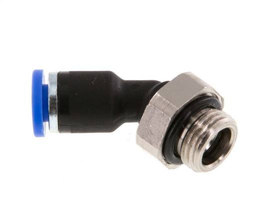4mm x G1/8'' 45 graden L-verbinding Messing/PA 66 Insteekfitting Buitendraad NBR [2 Stuks]