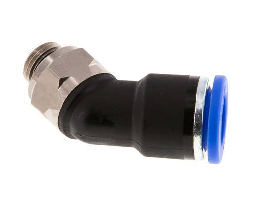 10mm x G1/8'' 45 graden L-verbinding Messing/PA 66 Insteekfitting Buitendraad NBR [2 Stuks]