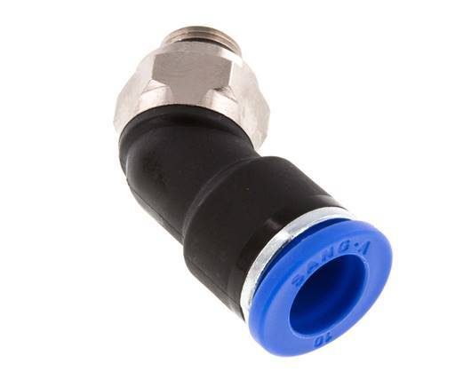 10mm x G1/8'' 45 graden L-verbinding Messing/PA 66 Insteekfitting Buitendraad NBR [2 Stuks]