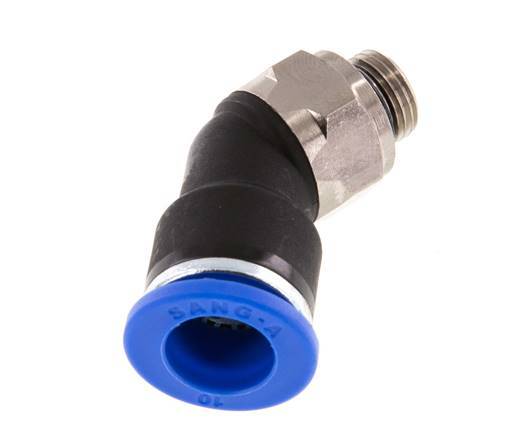10mm x G1/8'' 45 graden L-verbinding Messing/PA 66 Insteekfitting Buitendraad NBR [2 Stuks]