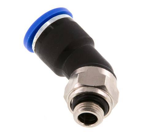 10mm x G1/8'' 45 graden L-verbinding Messing/PA 66 Insteekfitting Buitendraad NBR [2 Stuks]