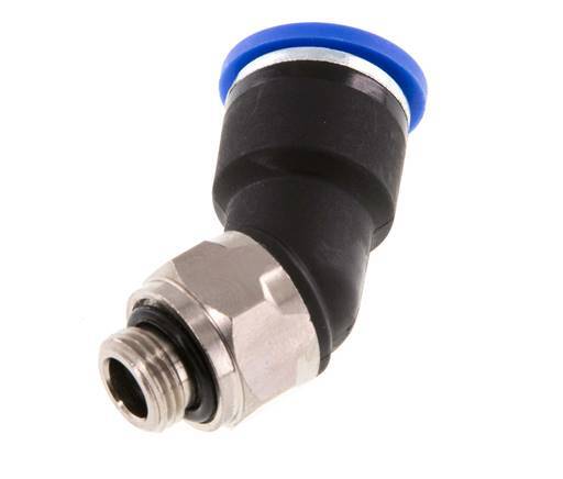 10mm x G1/8'' 45 graden L-verbinding Messing/PA 66 Insteekfitting Buitendraad NBR [2 Stuks]