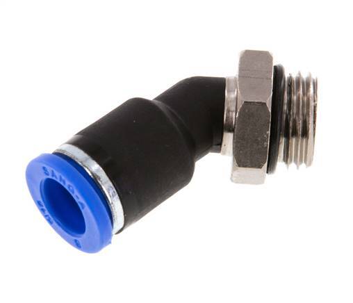 8mm x G1/4'' 45 graden L-verbinding Messing/PA 66 Insteekfitting Buitendraad NBR [2 Stuks]