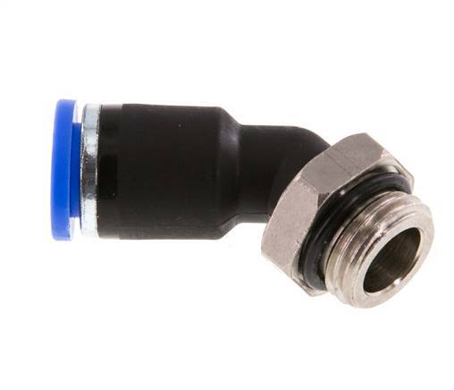 8mm x G1/4'' 45 graden L-verbinding Messing/PA 66 Insteekfitting Buitendraad NBR [2 Stuks]