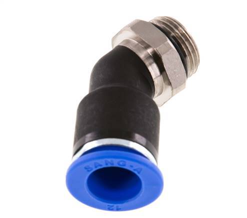 12mm x G3/8'' 45 graden L-verbinding Messing/PA 66 Insteekfitting Buitendraad NBR [2 Stuks]