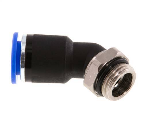 12mm x G3/8'' 45 graden L-verbinding Messing/PA 66 Insteekfitting Buitendraad NBR [2 Stuks]