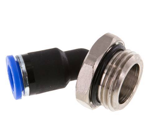 8mm x G1/2'' 45 graden L-verbinding Messing/PA 66 Insteekfitting Buitendraad NBR [2 Stuks]