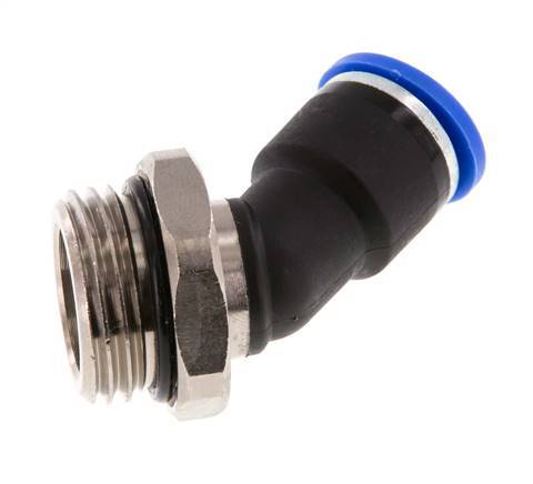 10mm x G1/2'' 45 graden L-verbinding Messing/PA 66 Insteekfitting Buitendraad NBR [2 Stuks]