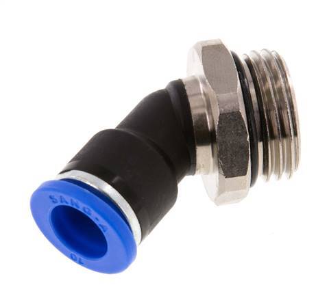 10mm x G1/2'' 45 graden L-verbinding Messing/PA 66 Insteekfitting Buitendraad NBR [2 Stuks]