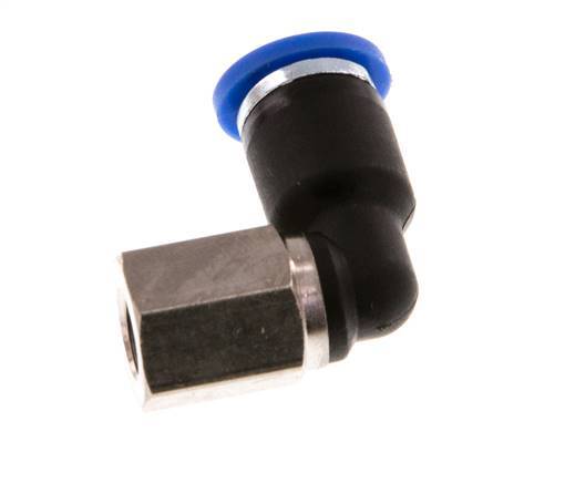 4mm x M 5 90 graden L-verbinding Messing/PA 66 Insteekfitting Binnendraad Draaibaar NBR [2 Stuks]