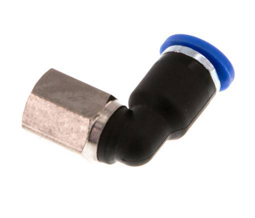 4mm x M 5 90 graden L-verbinding Messing/PA 66 Insteekfitting Binnendraad Draaibaar NBR [2 Stuks]