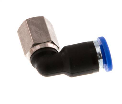 4mm x M 5 90 graden L-verbinding Messing/PA 66 Insteekfitting Binnendraad Draaibaar NBR [2 Stuks]