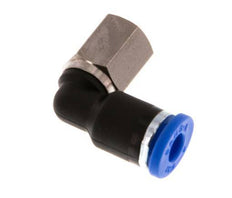 4mm x M 5 90 graden L-verbinding Messing/PA 66 Insteekfitting Binnendraad Draaibaar NBR [2 Stuks]