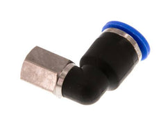 6mm x M 5 90 graden L-verbinding Messing/PA 66 Insteekfitting Binnendraad Draaibaar NBR [2 Stuks]