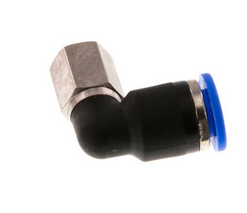 6mm x M 5 90 graden L-verbinding Messing/PA 66 Insteekfitting Binnendraad Draaibaar NBR [2 Stuks]