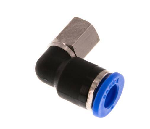 6mm x M 5 90 graden L-verbinding Messing/PA 66 Insteekfitting Binnendraad Draaibaar NBR [2 Stuks]